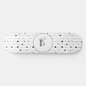simplistische witte Stippen Persoonlijk Skateboard (Horizontaal)