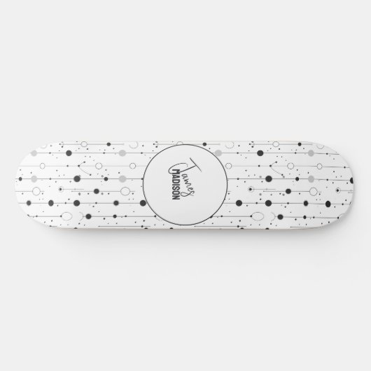  simplistische witte Stippen Persoonlijk Skateboard (Horizontaal)