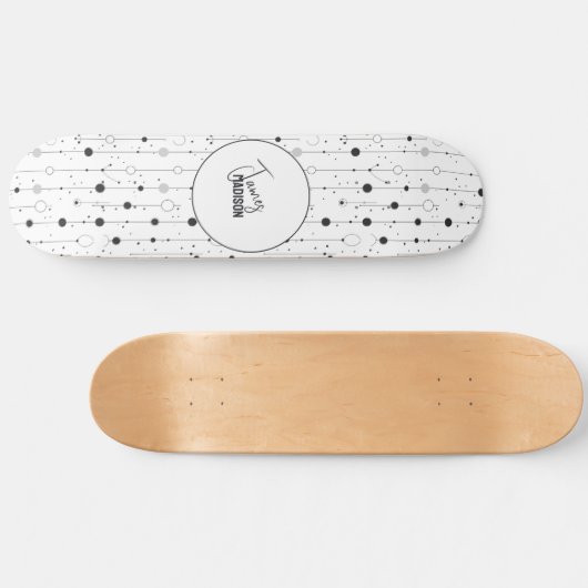 simplistische witte Stippen Persoonlijk Skateboard (Horizontaal)