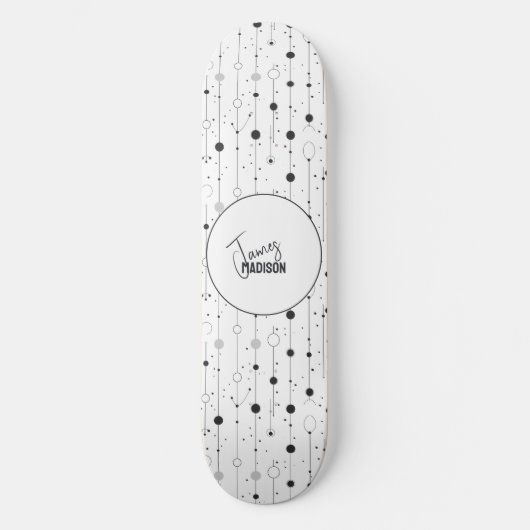 simplistische witte Stippen Persoonlijk Skateboard (Voorkant)