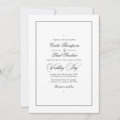 Simplistische zwart-wit bruiloft uitnodiging (Voorkant)