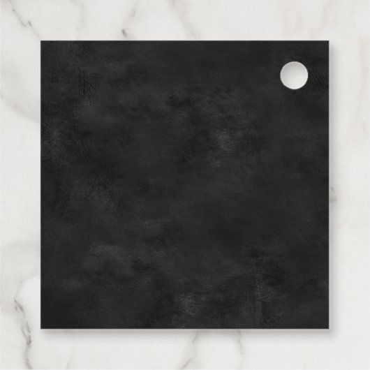 Simplistische zwart-wit  Roos Bedankjes Labels (Achterkant)