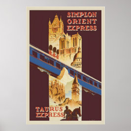 Simplon Orient Express Reizen per Trein Vintage Poster