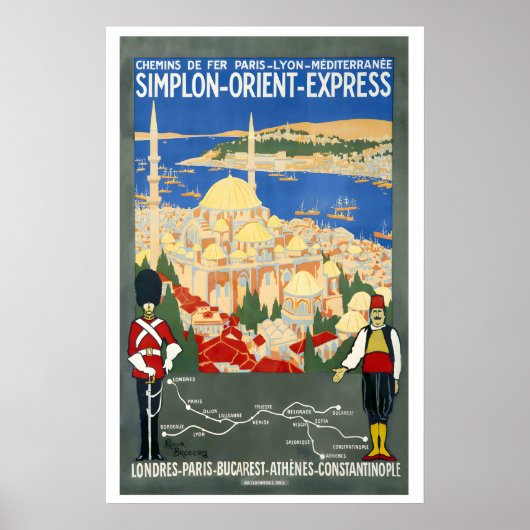 Simplon Orient Express-spoorwegen van Parijs naar  Poster (Voorkant)