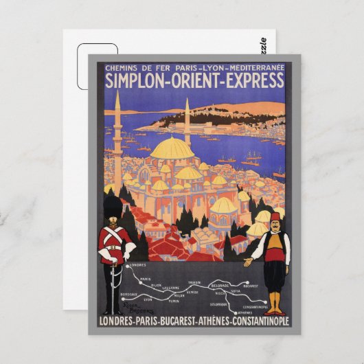 Simplon Orient Express to Constantinpeople Briefkaart (Voorkant / Achterkant)