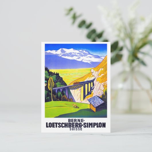 Simplon Pass Zwitserland vintage-Briefkaart Briefkaart (Staand voorkant)