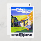 Simplon Pass Zwitserland vintage-Briefkaart Briefkaart (Voorkant / Achterkant)