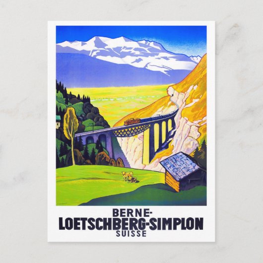 Simplon Pass Zwitserland vintage-Briefkaart Briefkaart (Voorkant)