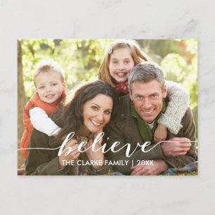 Simply Believe   Holiday Photo Postcard Feestdagenkaart