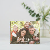 Simply Believe | Holiday Photo Postcard Feestdagenkaart (Staand voorkant)