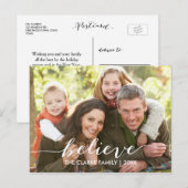 Simply Believe | Holiday Photo Postcard Feestdagenkaart (Voorkant / Achterkant)