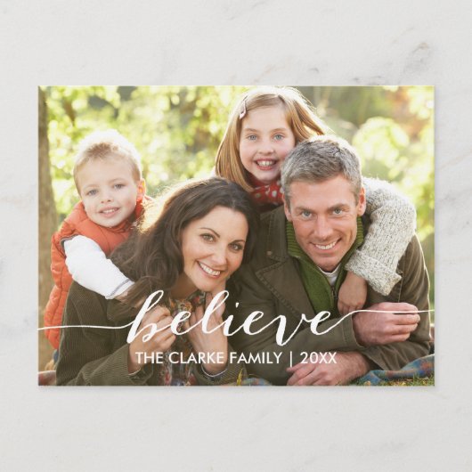 Simply Believe | Holiday Photo Postcard Feestdagenkaart (Voorkant)