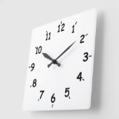 Simply Black And White Vierkante Klok (Hoek)