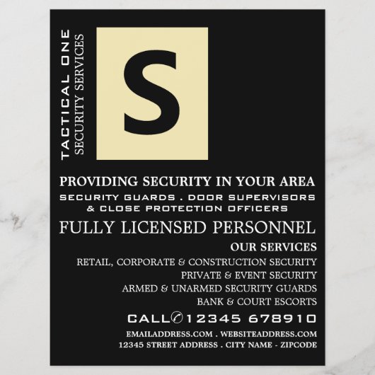 Simply Black, Veiligheidsbeambten Reclamefolder Flyer (Voorkant)