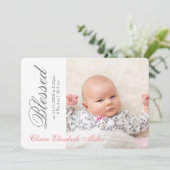 Simply Blessed Pink - Geboorteaankondiging Kaart (Staand voorkant)