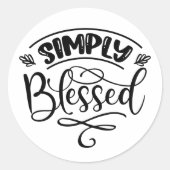 SIMPLY BLESSED RONDE STICKER (Voorkant)