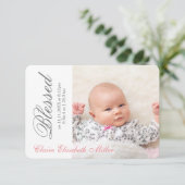 Simply Blessed Roze - 3x5 Geboorteaankondiging Kaart (Staand voorkant)