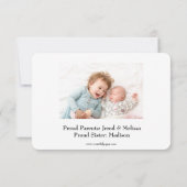 Simply Blessed Roze - 3x5 Geboorteaankondiging Kaart (Achterkant)