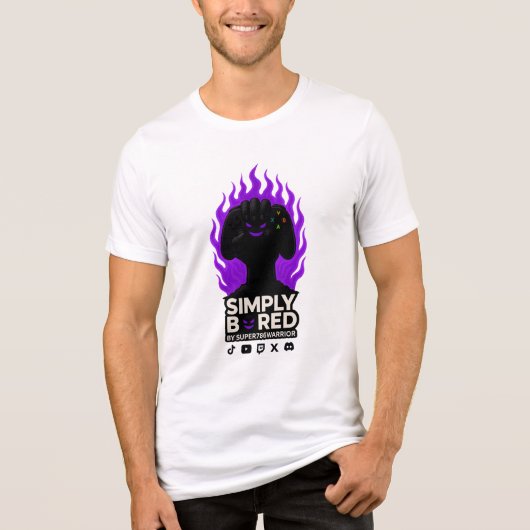 SIMPLY BORED Paarse Vlam Gaming T-Shirt 🔥🎮 (Voorkant)