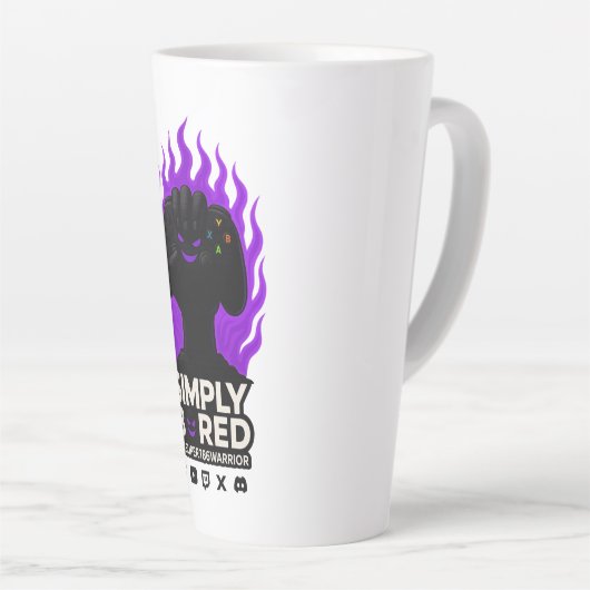 SIMPLY BORED Purple Flame Gaming T-Shirt 🔥🎮 Latte Mok (Rechterhoek)