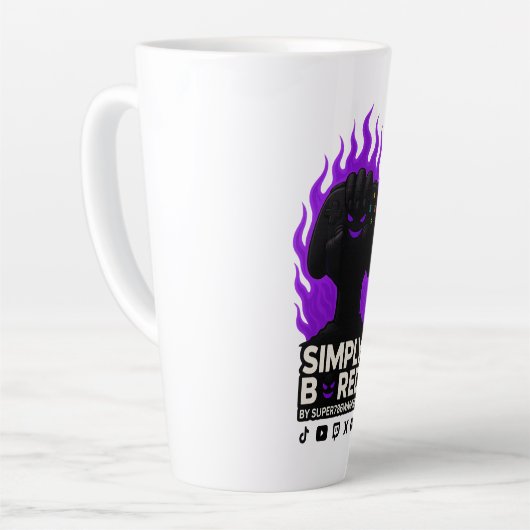 SIMPLY BORED Purple Flame Gaming T-Shirt 🔥🎮 Latte Mok (Linkerhoek)