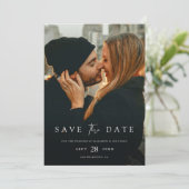 Simply Chic Bewaar de Datum uitnodiging met foto (Staand voorkant)