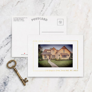 Simply Chic Foto Nieuwe Huis Verhuisd Echt Folie Uitnodiging Briefkaart