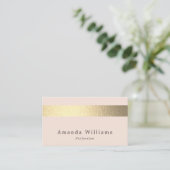 Simply Chic Gold Foil Stripe On Blush Pink Visitekaartje (Staand voorkant)