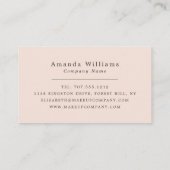 Simply Chic Gold Foil Stripe On Blush Pink Visitekaartje (Achterkant)