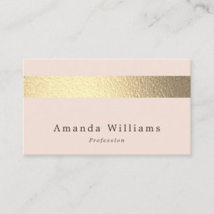 Simply Chic Gold Foil Stripe On Blush Pink Visitekaartje