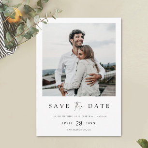 Simply Chic Minimalist Sla de datum op met foto Save The Date