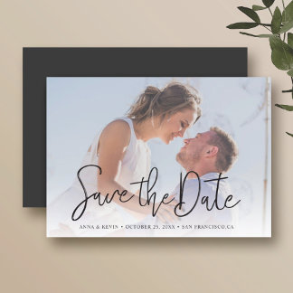 Simply Chic Photo Magnet Save the Date Invitation Magnetische Uitnodiging