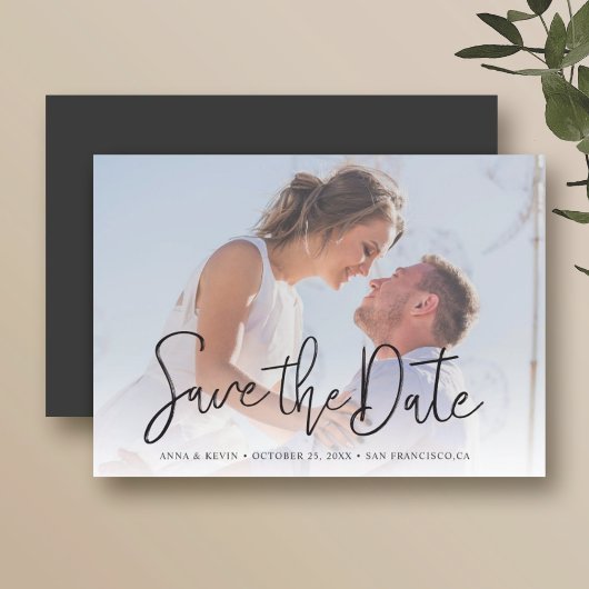 Simply Chic Photo Magnet Save the Date Invitation Magnetische Uitnodiging