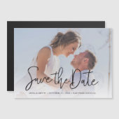 Simply Chic Photo Magnet Save the Date Invitation Magnetische Uitnodiging (Voorkant / Achterkant)