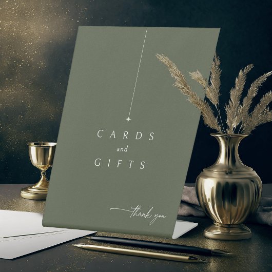 Simply ChicWedding Kaarten Gifts Moss Green ID1046 Reclamebord Met Voetstuk