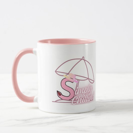 " Simply Chillin " (Roze) door Kriyas Collection Mok (Links)