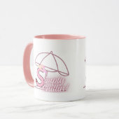 " Simply Chillin " (Roze) door Kriyas Collection Mok (Voorkant links)