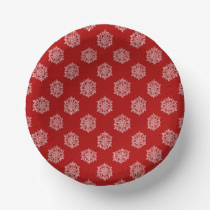 Simply Christmas Collectie Rood & Witte Sneeuwvlok Papieren Kommen