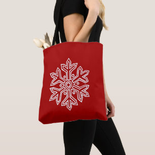 Simply Christmas Collectie Rood & Witte Sneeuwvlok Tote Bag