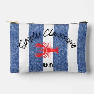 "Simply Clawesome" Kreeft op Denim Stripe Patroon Etui