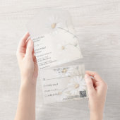 Simply Daisies QR-code All In One Uitnodiging (Afscheurbaar)