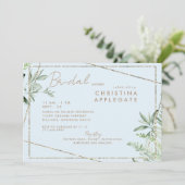 Simply Divine Ivy Blu & Gold Elegant Vrijgezellenf Kaart (Staand voorkant)