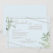 Simply Divine Ivy Blu & Gold Elegant Vrijgezellenf Kaart (Voorkant / Achterkant)