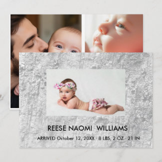 Simply Elegant Baby Girl Photo Collage Birth Annou Aankondiging