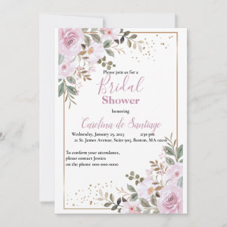 Simply Elegant Bridal Shower Invitation Kaart
