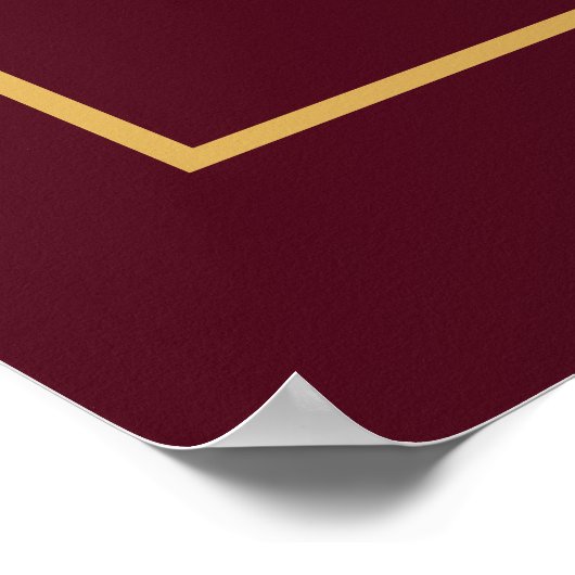 Simply Elegant Burgundy Gold with Border Poster (Hoek)