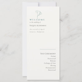 Simply Elegant Emerald Modern Wedding Program