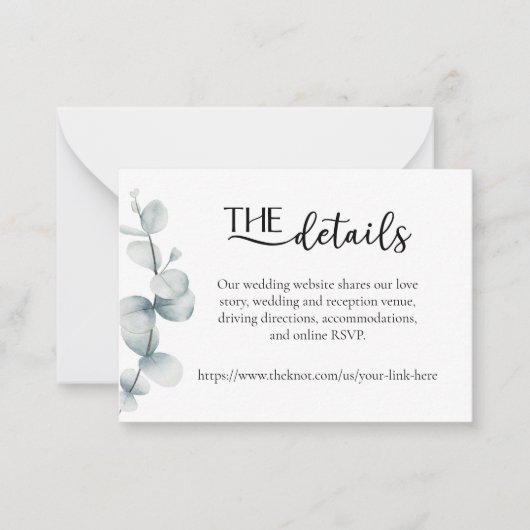 Simply Elegant - Eucalyptus - Details Card Notitiekaartje (Voorkant)