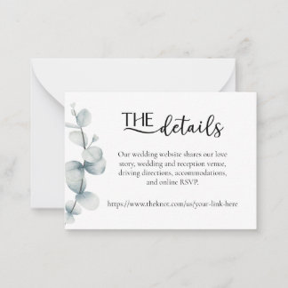 Simply Elegant - Eucalyptus - Details Card Notitiekaartje
