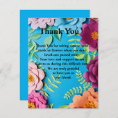 Simply Elegant Floral Funeral Sympathy Bedankkaart (Voorkant / Achterkant)